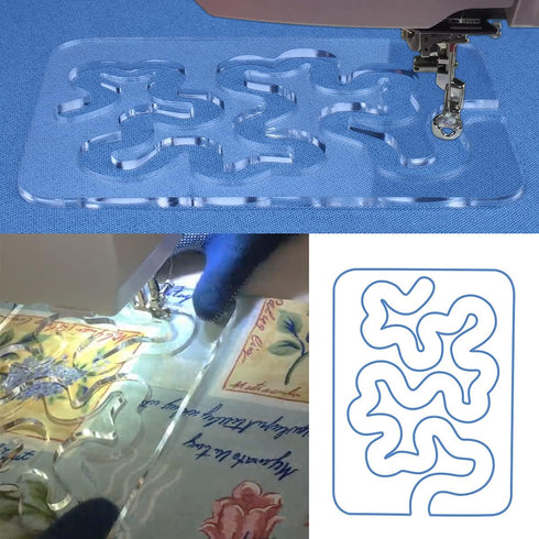 Using Quilting Templates Sewing Machine Domestic Free Motion Quilting Templates Rulers Transparent for A Simple Meander and A Great Secondary Quil...