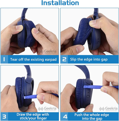 Geekria NOVA Leatherette Replacement Ear Pads for JBL JR300, JR300BT, T450BT, T500BT, Tune 500, Tune 500BT, Tune 510BT, Tune 600BTNC Headset Earpa...