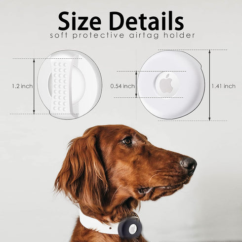 Airtag Dog Collar Holder (2 Pack) with Buffering Dots, Waterproof Pet Collar Case for Apple Air Tag GPS Tracker, Air Itag Holder Cover,Fits Most C...