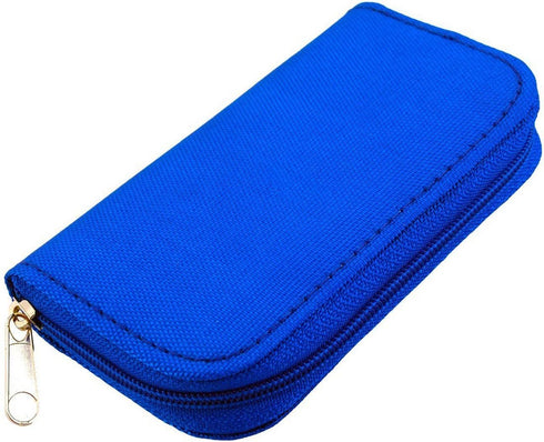 Memory Card Case - Carrying Case Suitable for Micro SD, Mini SD and 4X CF, Card Holder Bag Wallet for Media Storage Organization (Blue)...