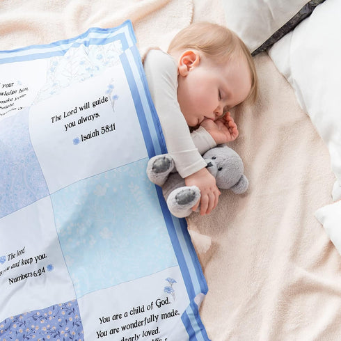 Oudain Christian Baby Blankets for Baby Blanket with Bible Verses Scripture Flowers Paisley Baby Receiving Baptism Blanket Christian Christening G...