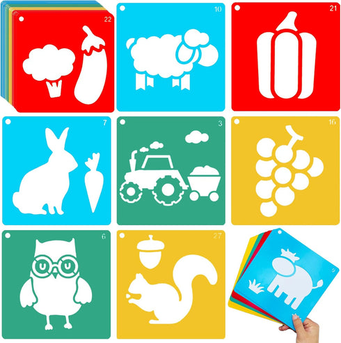 Drawing Stencils Set Large Stencils for Kids 30 Different Patterns are The Gift for Boys and Girls(7.87inch*7.87inch)...