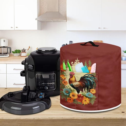 Sunflower Rooster Pressure Cooker Cover Dust-proof Cover for Rice Cooker Air Fryer Kitchen Appliance Covers with Pocket and Top Handle Kitchen Dec...