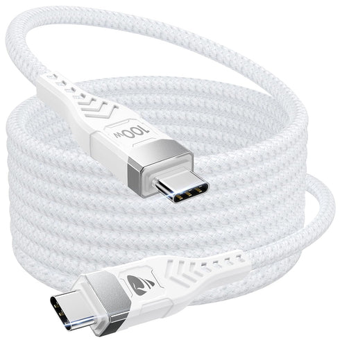 USBC to USBC, 100W USB C to USB C Cable 6.6FT 5A USB C to USB C Fast Charging Cable Braided Charger Cord for MacBook Air/Pro, iPhone15/15Pro/15Plu...