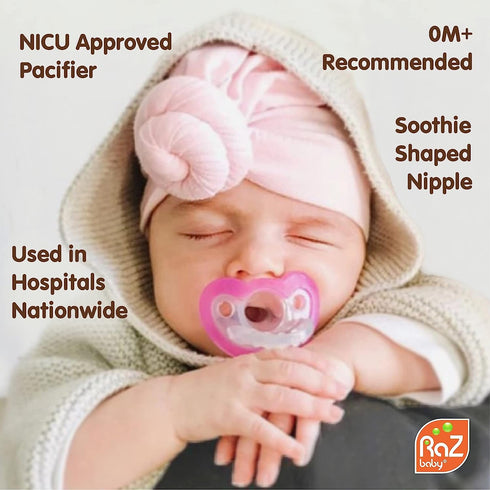 RaZbaby RaZbuddy JollyPop Pacifier Holder w/Removable Baby Pacifier - 0m+ - BPA Free (TREX)...