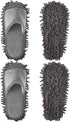 2 Pairs Microfiber Cleaning Mop Slippers for Floor Cleaning House Mop Shoes Men and Women Washable Unisex Dusting Slippers Dirt Cleaning Tool Supp...