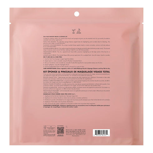 e.l.f. Cosmetics Complexion Essentials Brush & Sponge Set, Concealer, Powder, Blush & Highlighter Brushes & Total Face Sponge For A Perfect Comple...