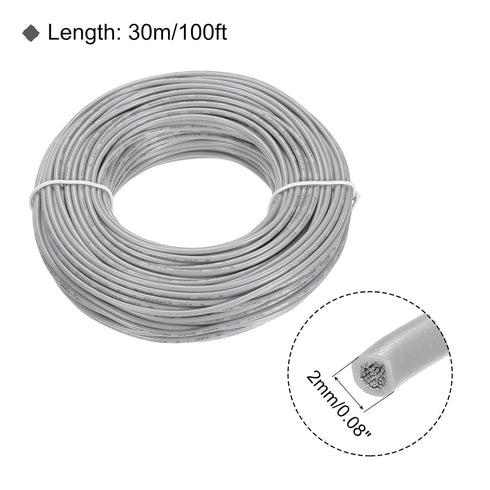 MECCANIXITY 18AWG Wire 18 Gauge Stranded Wire PVC Hookup Wire, Electrical Wire UL1007 Tinned Copper Wire 30m/100ft Grey for Internal Connecting Wi...