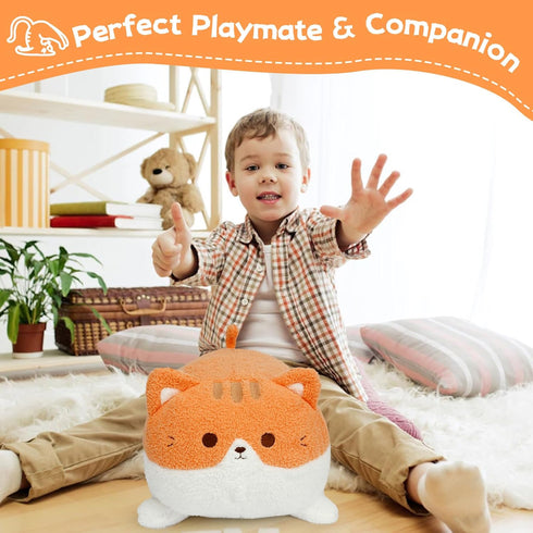 Orange Cat Stuffed Animal Plush Pillow, 15Inch Cute Cat Plushie Soft Cat Pillow Plush Toy Stuffed Animals Cat, Kawaii Stuffed Kitten Soft Cat Hugg...