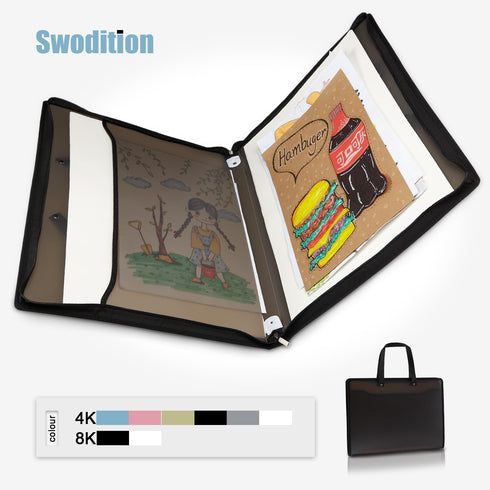Art Bag Art Portfolio Bags (17.3 * 13.8inches) Storage Books for Art Portfolio Folder, Posters Storage Bag with Zipper and Handle Mesh Folder Orga...