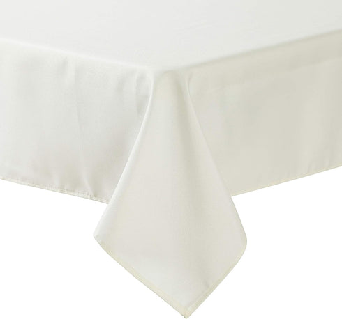 Cupuamon Square Tablecloth 52x52 inch Washable Polyester Fabric Table Cloth for Wedding Party Dining Banquet Decoration?52x52,Ivory?...