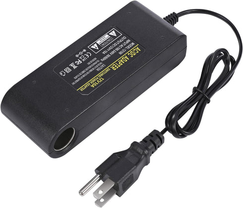 12V 10A Power Adapter Car Charger Converter,Car Cigarette Lighter Socket AC/DC Power Supply Adapter Transformer for Tire Inflator, Car Refrigerato...