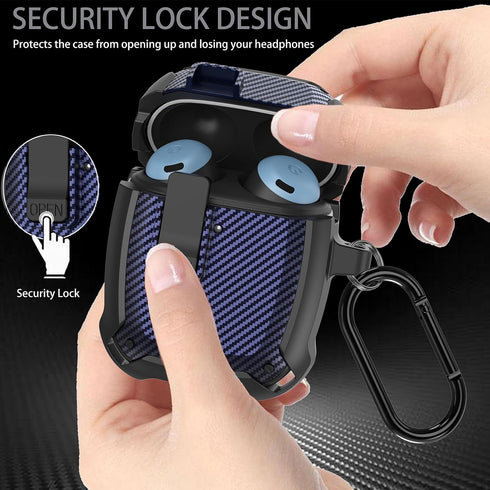 for Google Pixel Buds Pro Case 2022 with Cleaner Kit, Military Hard Shell Protective Armor Cover with Lock & Carabiner for Google Pixel Pro Earbud...