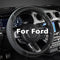 West Llama Car Steering Wheel Cover for Ford Escape,Explorer,Fusion,Focus,Bronco,Transit,Edge(Diamond Quilted - Black+Gray- Standard Size)...