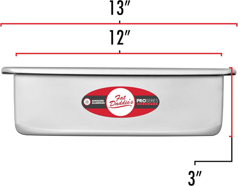 Fat Daddio's PSQ-12123 Anodized Aluminum Square Cake Pan, 12 x 3 Inch...