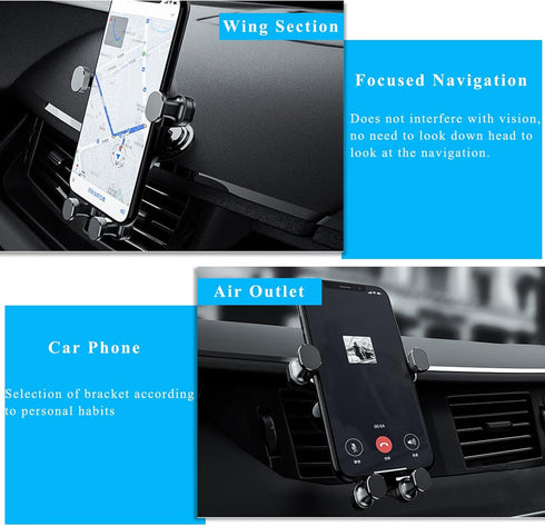 Car Phone Holder Mount, 360 Degree Rotatable Gravity Auto Air Vent Cell Phone Mount, Hands Free Smartphone Holder Accessories Compatible with All ...