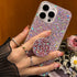 Case for iPhone 15 Pro Max Case Glitter Bling for Women Girls Sparkle Cover, with Ring Stand Holder Protective Case 6.7 inch (Pink)...