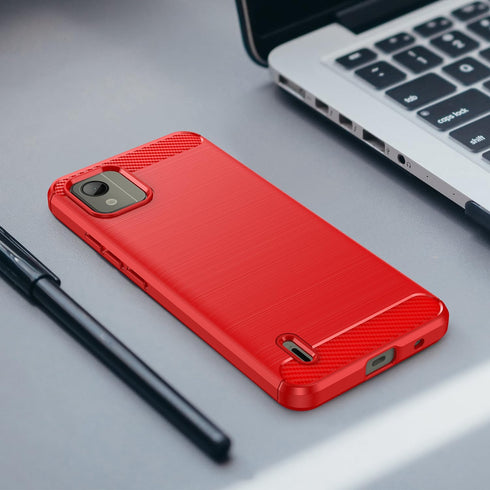 for Nokia C110 Phone case, Shockproof, Scratch Resistant Carbon Fiber Jacket, Soft TPU,for for Nokia C110 case (Red)...