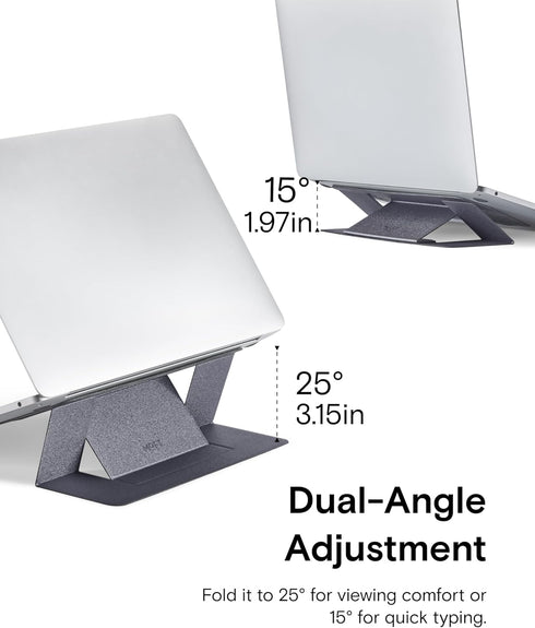 MOFT Laptop Stand for Desk, Adhesive Laptop Stand with 2 Adjustable Viewing Angles, Foldable and Portable Computer Stand Compatible with MacBook A...