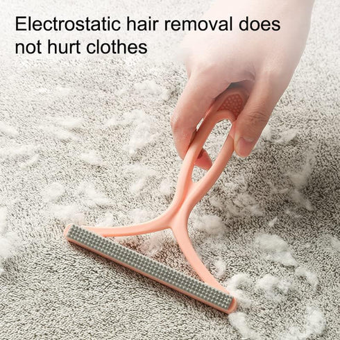 Portable Scraper-Remover of Cat and Dog Hair from Furniture, Carpets - Electrostatic Brush. Cleaning of Fabric from Cats Hair, Dogs Lint and Fluff...