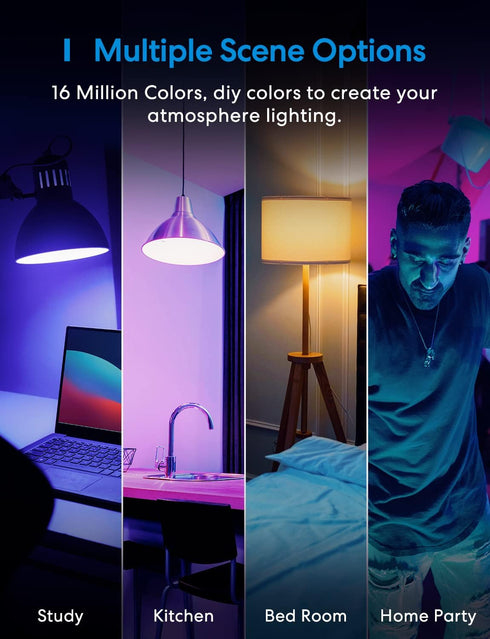 meross Smart Light Bulb, BR30 Flood WiFi LED Bulbs Compatible with Apple HomeKit, Alexa, Google Assistant & SmartThings, Dimmable E26 Multicolor 2...