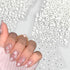 30Pcs/Set Glitter White Flower Nail Art Stickers, Small Floral Self Adhesive Nail Decals Nail Supplies White Flowers with Rhinestones Design- 3D N...