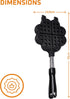 Bruntmor Stovetop Waffle Pan Set of 1 - Cast Iron Waffle Pan Maker for Pancakes, Puffs, and Waffles - Non-Electric Stovetop Griddle Panwaffle for ...