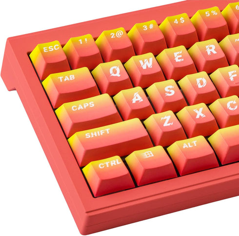 Hyekit PBT Keycaps 133 Keys Flame Gradient Keycaps Cherry Profile Dye-Sublimation Custom Keycaps with 6.25U 7U Spacebar for Cherry Gateron MX Swit...