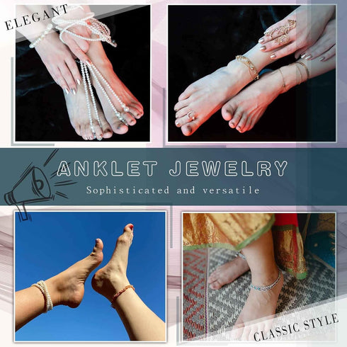 Boho Rhinestone Tassel Anklet Cz Fringe Chain Dangle Anklet Crystal Drop Ankle Bracelets Silver Faux Diamond Anklet Foot Chain Jewelry for Women G...