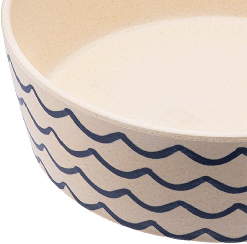 Beco Classic Printed Bamboo Dog Food & Water Bowl,Nature Inspired Ocean Waves, Small...
