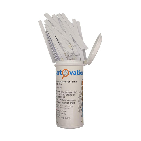 100 PK Plastic Active Chlorine Bleach Test Strip, High Level Up to 2000ppm for Sanitizers and Disinfectants Designed for DAYCARES & Senior Homes...