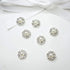 50 pcs Rhinestone Pearl Buttons Accessory Decoration Set for DIY Scrapbooking Embellishments Wedding Bouquet Flower Centre Home Decor 12mm (Silver...
