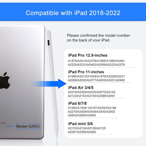 Apple Pencil 2nd Generation for iPad 10th Generation Pen,Stylus for iPad Air 5th Generation Pencil Apple iPad Pro Pen,iPad Mini 6th/5th,iPad 8th 9...