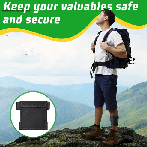 2 Pcs Security Ankle Wallet Pouch Black Ankle Wallet Stealth Wallet Tactical Wallet Nylon Leg Wallet Unisex Leg Strap Pocket for Credit Cards Trav...