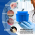 Denture Cup Dental Retainer Case Cleaning with Strainer Basket, Orthodontic Bath Box Mouthguard Storage Soaking Holder - Dark Blue...