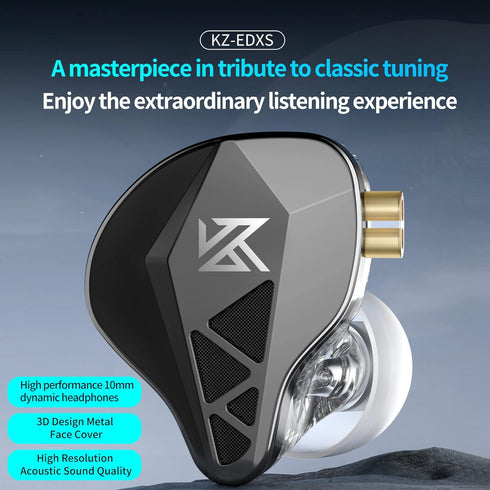 KZ EDXS 10mm Dynamic Driver HiFi in-ear Headphones Earbuds,Bassy Iems Sports Earphones,KZ Balanced Sound Phone Game Headsets (with Mic)...
