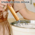 Danish Dough Whisk Stainless Steel Dough Hook Dutch Whisk for Sourdough Bread Dough Mixer Hand Wooden Handle Kitchen Whisking Mixing Tool Bread Ma...