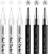 Paint Pen White Black Acrylic Marker Set for Rock Wooden Tire Metal Leather Glass Painting, 0.7mm Fine Point Quick Drying (3pcs Black +3pcs White)...