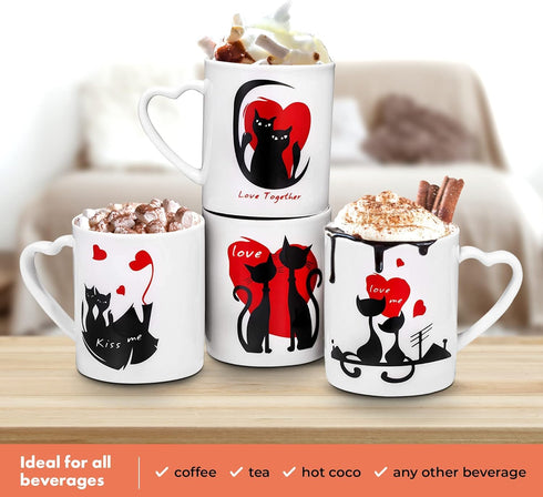 Bruntmor 18 Oz Coffee Mugs Set of 4 | 18 Ounces Large Porcelain Gradient Blue Stacking Plain Mugs | Best Tall Coffee Mug Set/Cups For Birthday, Th...