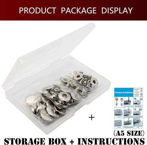 12 Sets Heavy Duty Leather Snap Fasteners Kit, 15mm Metal Snap Buttons Kit Press Studs Leather Rivets and Snaps for Clothing, Leather, Jeans, Jack...