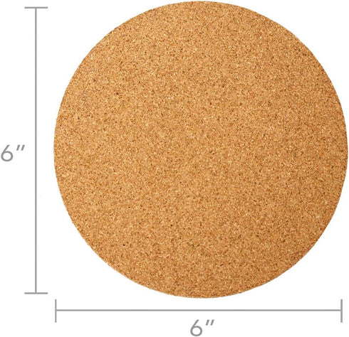 Hygloss Products Natural Cork Coasters - Eco Friendly Absorbent Rounds for Drinks, Trivets, and DIY Crafts, 3mm, 6 inch, Set of 24...
