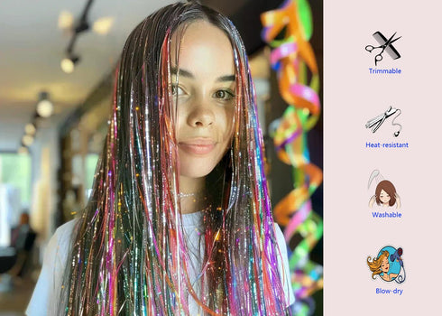 Ruoyi 47 Inches Hair Tinsel Extensions Kit,20 Colors,4000 Strands,Heat Resistant Tinsel Hair Accessory Kit,For Woman And Girls...