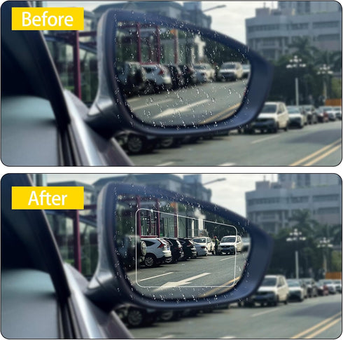 2 Pieces Car Film Rearview Mirror Film, Waterproof HD Clear Mirror Film Anti Fog Rainproof Nano Coating Car Film Protective Sticker for Car Rearvi...