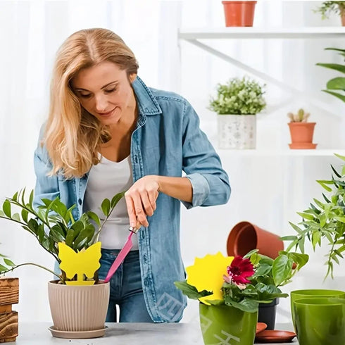 Yellow Traps 50 Pack Gnat Sticky Traps for Indoor/Outdoor House Plants Fungus Traps Insect Catcher for Mosquitoes, Plant gnat Sticky Traps (45?45+...