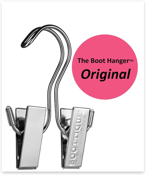 The Boot Hanger - Shoe Storage Space Saver (Set of 3); Boot Hanger, Boot Holder, Boot Clips (Silver)...