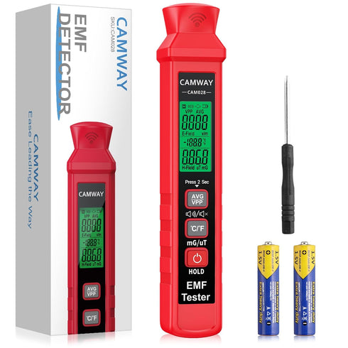 CAMWAY EMF Meter,Digital Electromagnetic Radiation Detector Handheld LCD EMF Detector, 1-1999V/M,0.01-99.99uT,EMF Reader with Flash Buzzer Alarm,f...