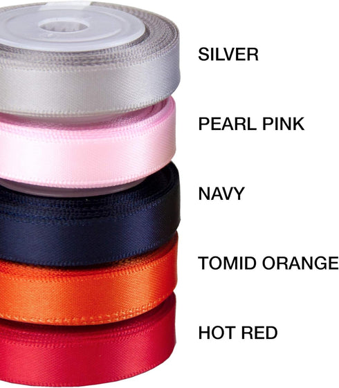 VATIN Solid Color Double Sided Polyester Satin Ribbon 10 Colors 3/8" X 5 Yard Each Total 50 Yds Per Package Ribbon Set, Perfect for Gift Wrapping,...