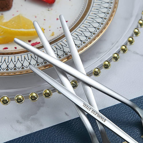 Teaspoons 6 Piece, 6.6'' Spoons Silverware, Stainless Steel Small Spoons, Tea Spoons for Home, Kitchen or Restaurant, Dishwasher Safe (Matt Silver...