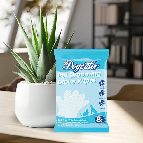 Dog Glove Wipes for Cleaning Paws Butt | Pet Grooming Deodorizing Dog Ear Glove Wipes | Fragrance Free Natural Puppy Glove Wipes | Soothes Itchy D...
