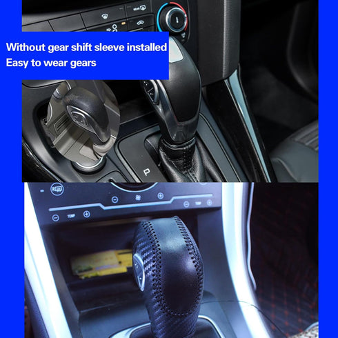 1 PC Car Gear Shift Knob Cover, Waterproof Leather Vehicle Shift Knob Accessories, Durable Automotive Interior Gear Shift Decoration Compatible wi...